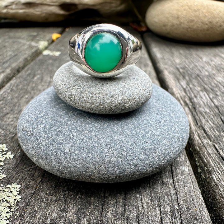 Crysoprase signet ring