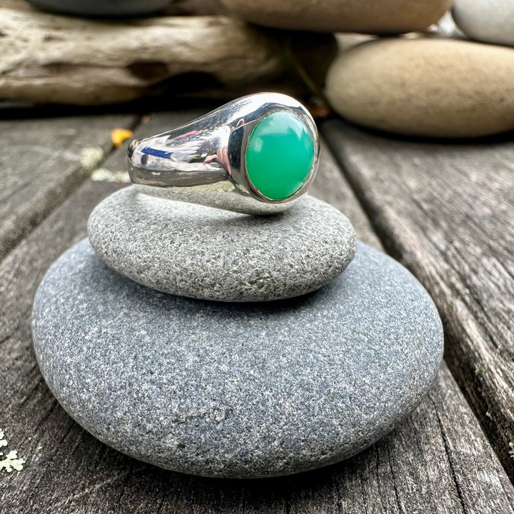 Crysoprase signet ring