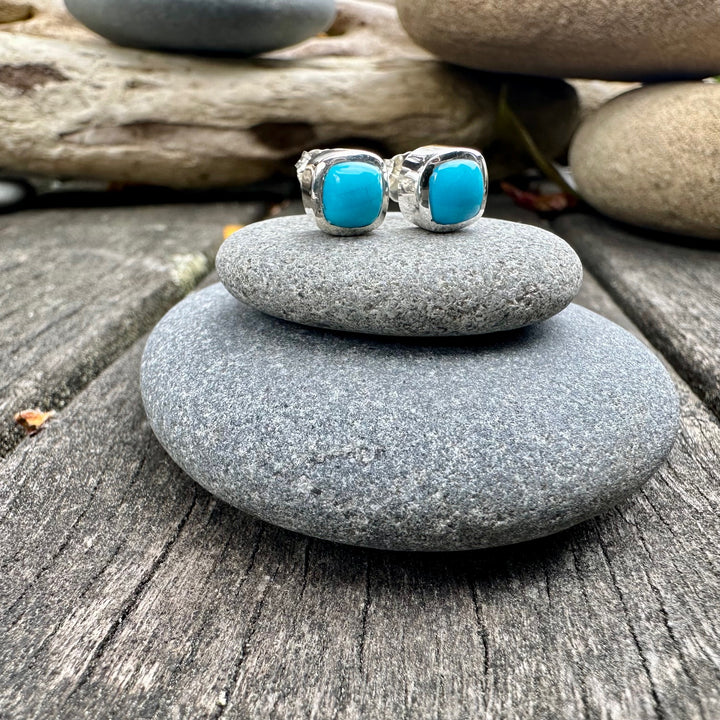 Kingman turquoise studs