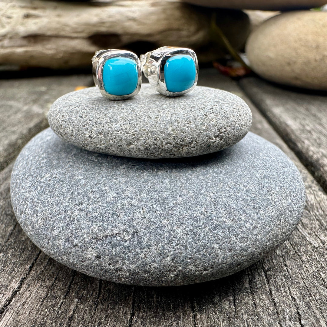Kingman turquoise studs