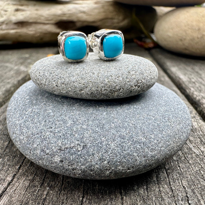 Kingman turquoise studs