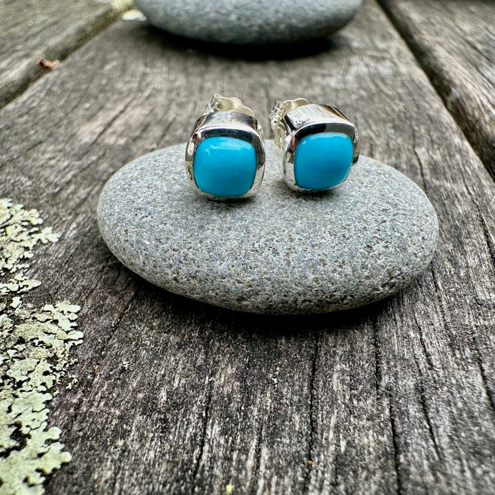 Kingman turquoise studs