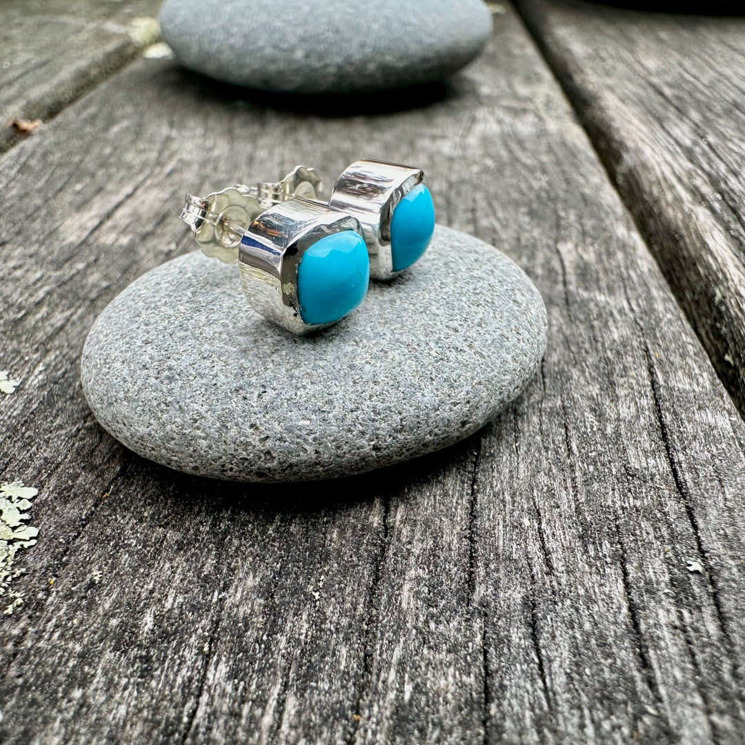 Kingman turquoise studs