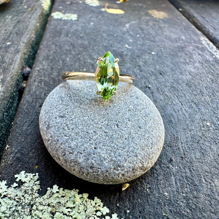 Marquise peridot ring