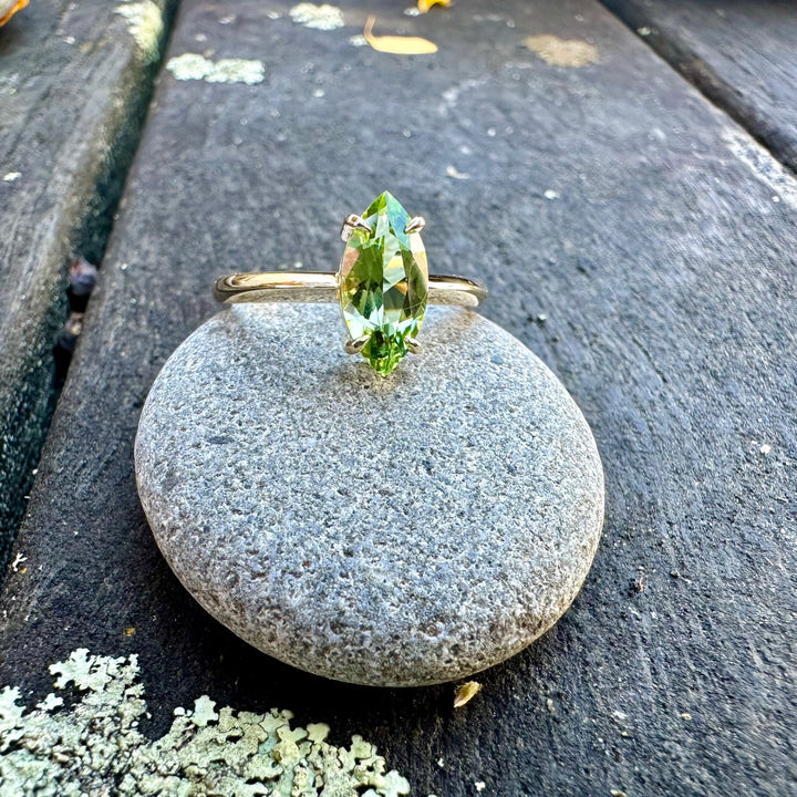 Marquise peridot ring
