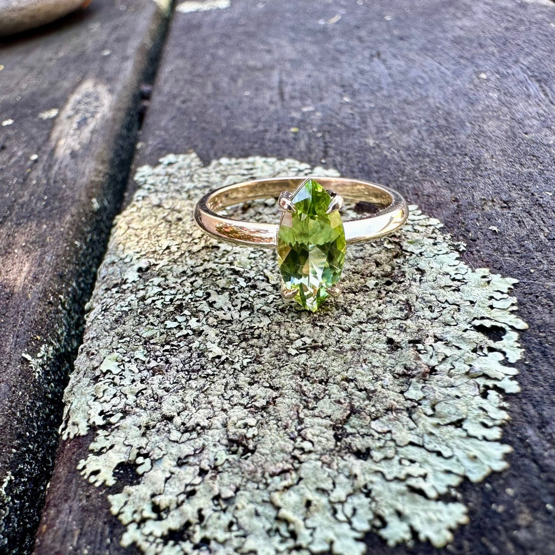 Marquise peridot ring