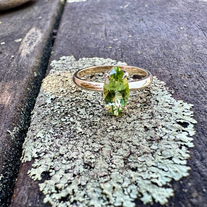 Marquise peridot ring