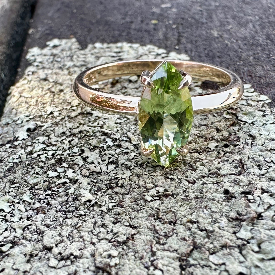 Marquise peridot ring