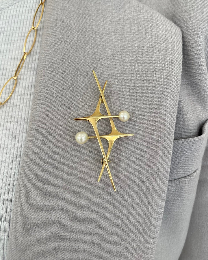 14ct modernist brooch