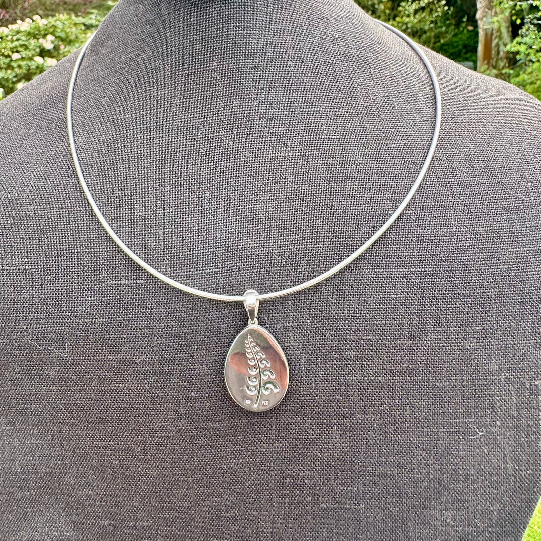 large pounamu & sterling drop pendant