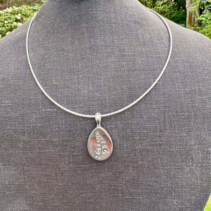 large pounamu & sterling drop pendant