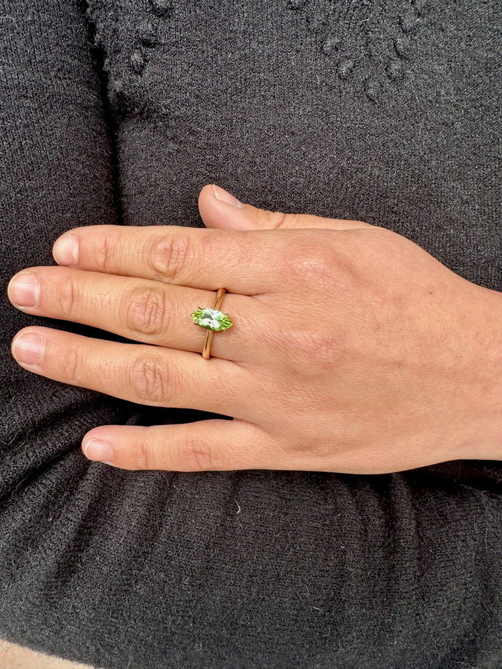 Marquise peridot ring