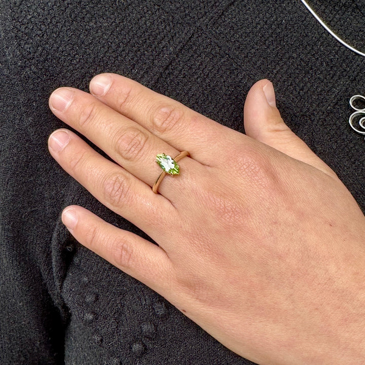 Marquise peridot ring