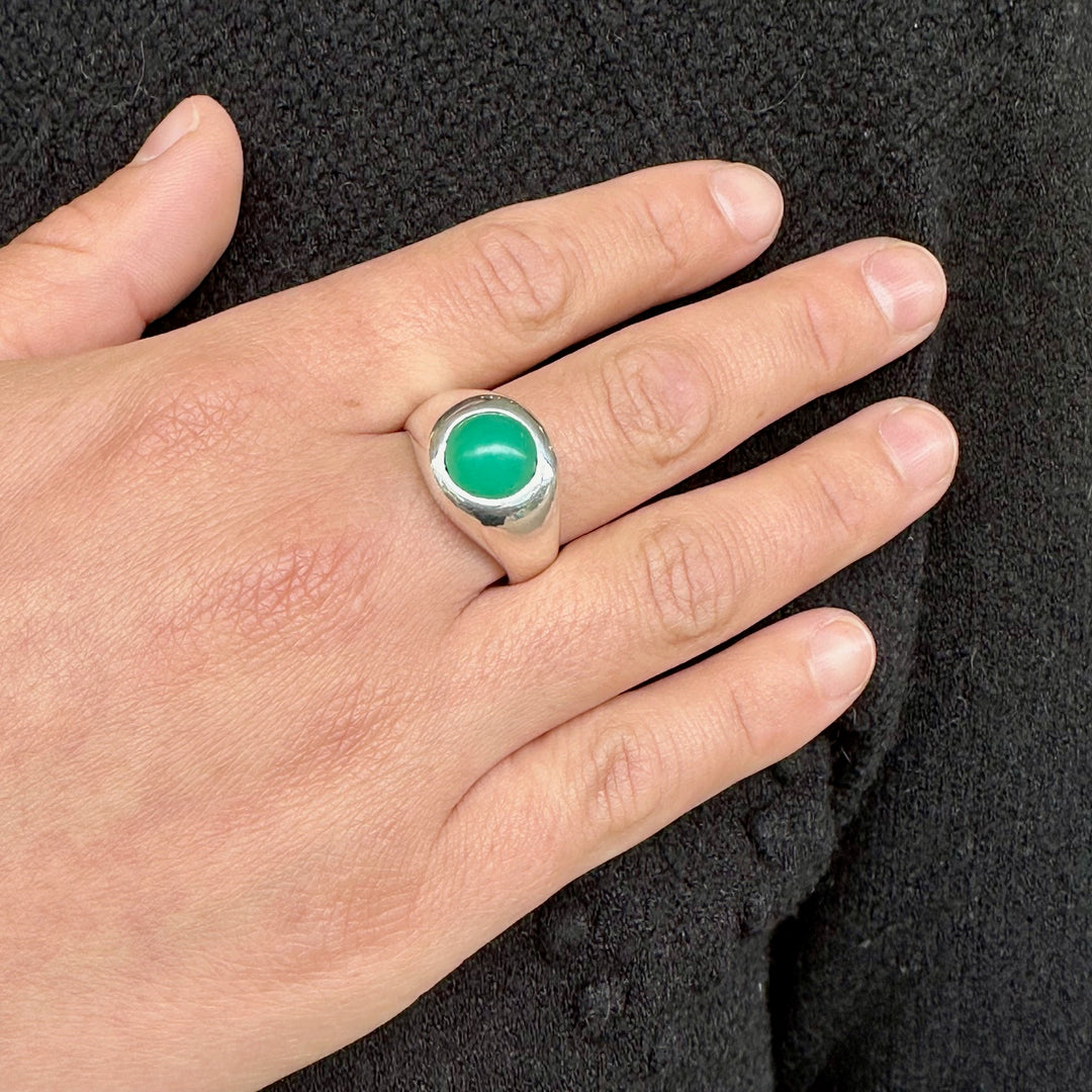 Crysoprase signet ring
