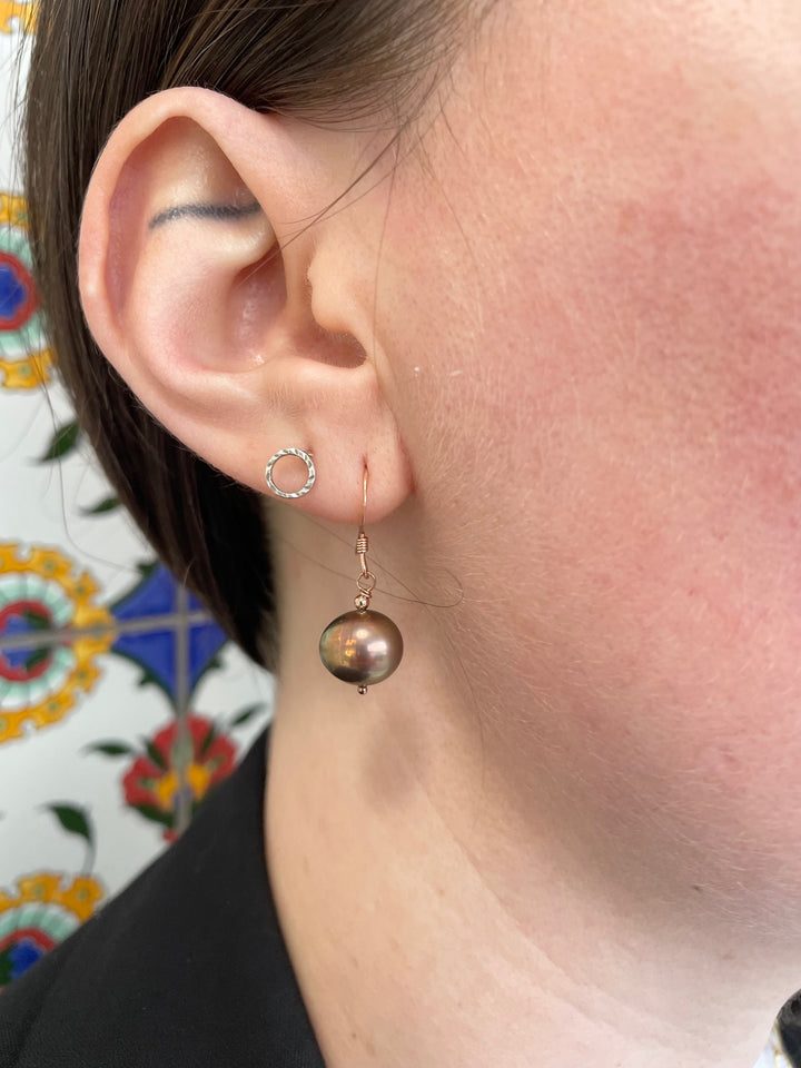coffee coloured freshwater pearl earrings