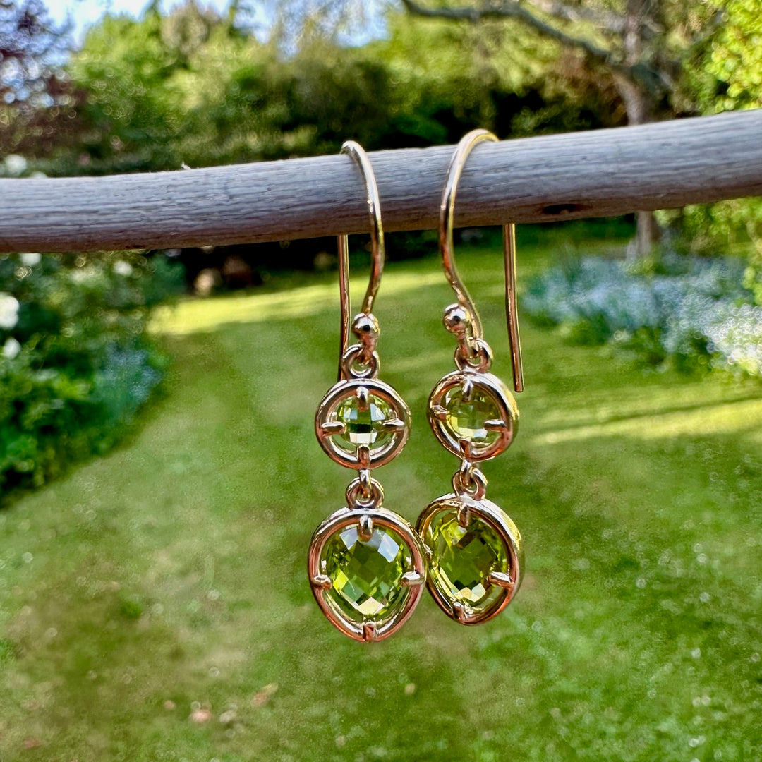 Two tier peridot earrings