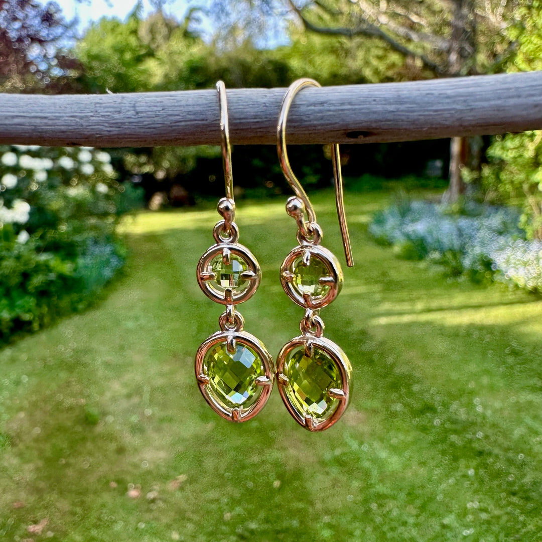 Two tier peridot earrings