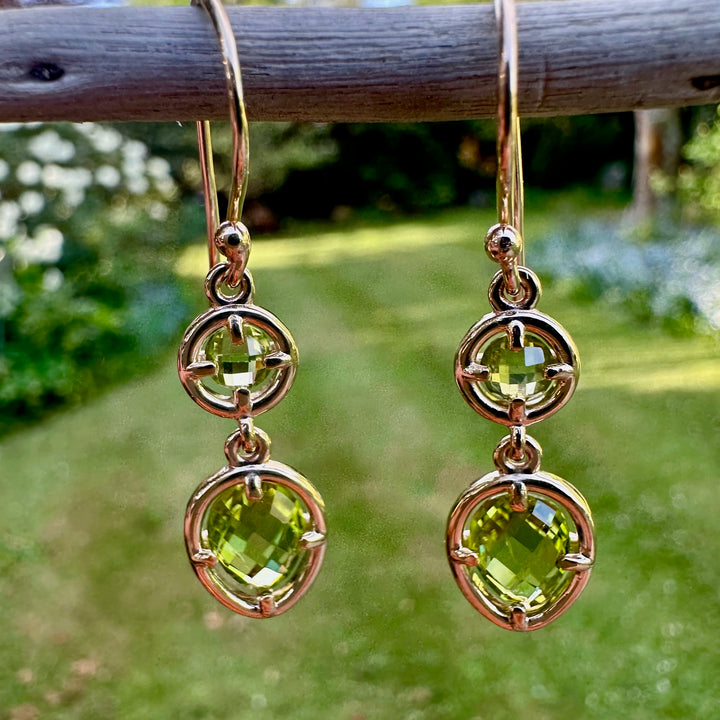 Two tier peridot earrings