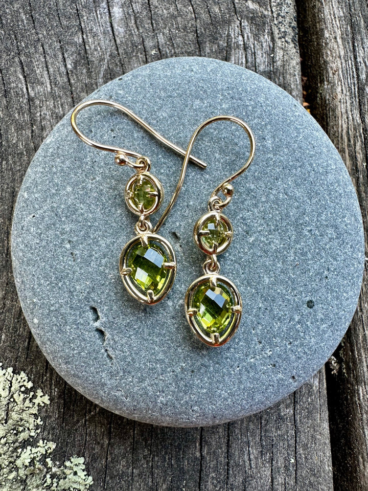 Two tier peridot earrings