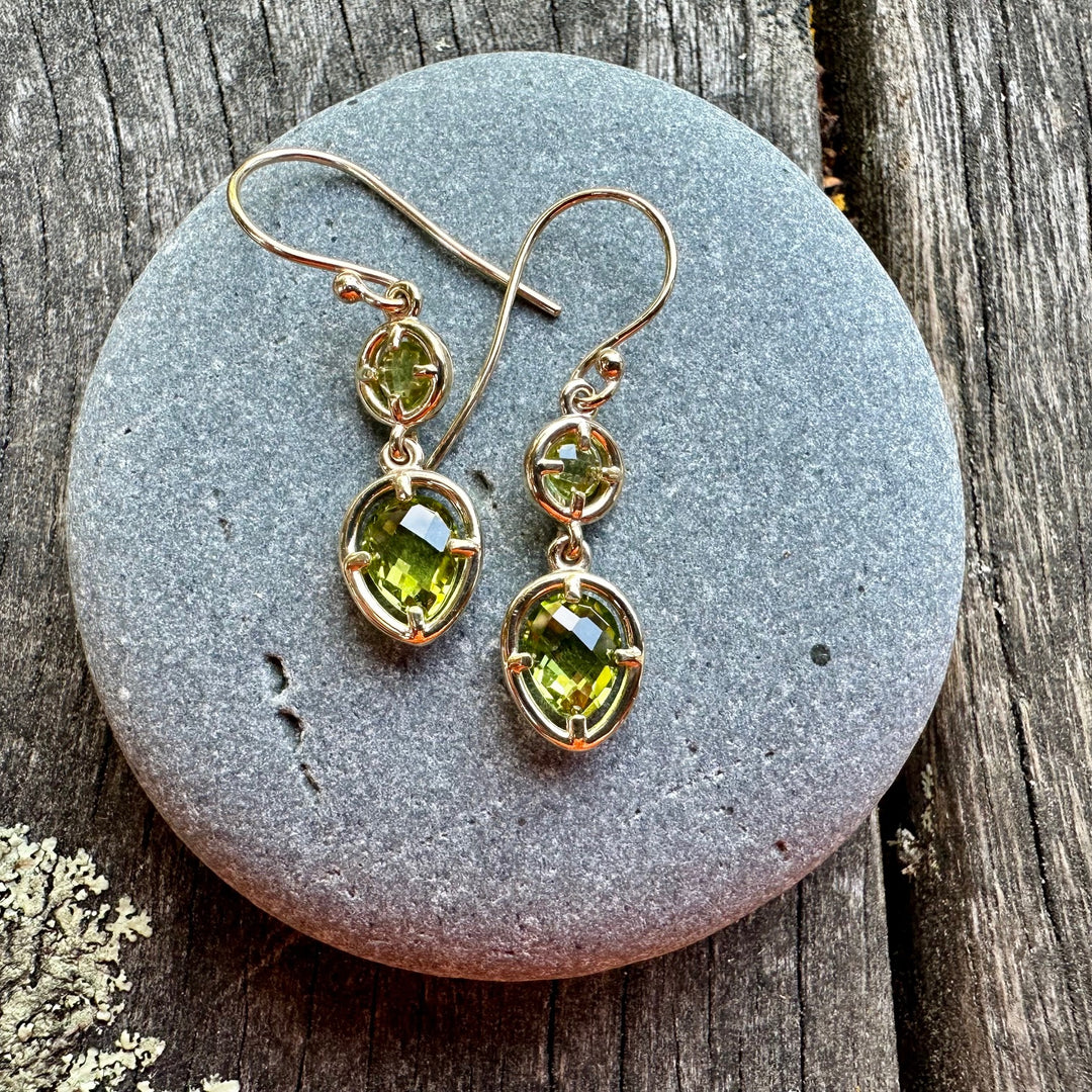 Two tier peridot earrings