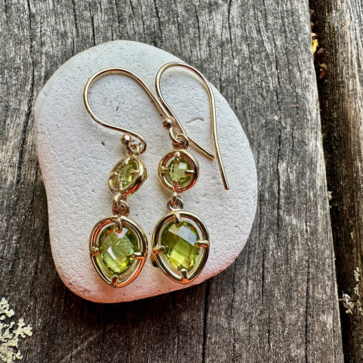 Two tier peridot earrings
