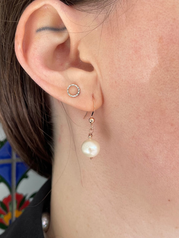 Simple white freshwater pearl earrings