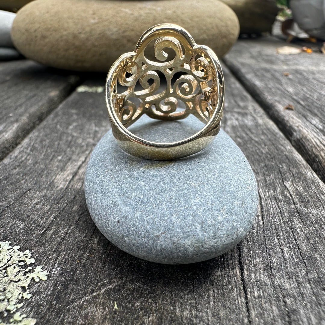 Koru swirl ring in 9CY gold