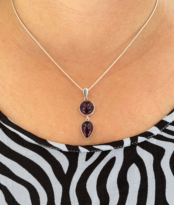 Two tier amethyst pendant