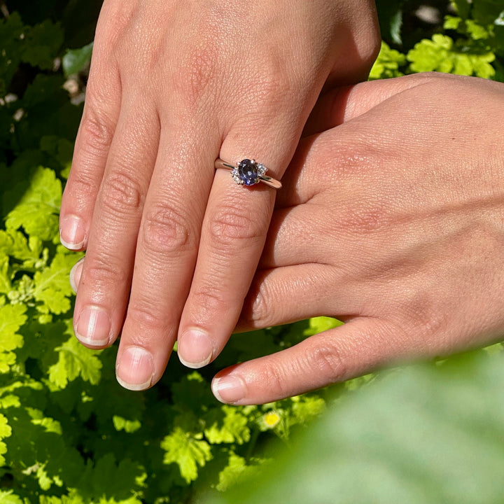 Purple spinel & diamond ring