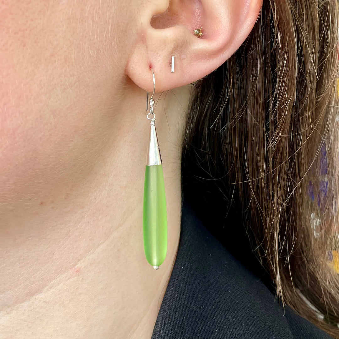 pale green sea glass drops