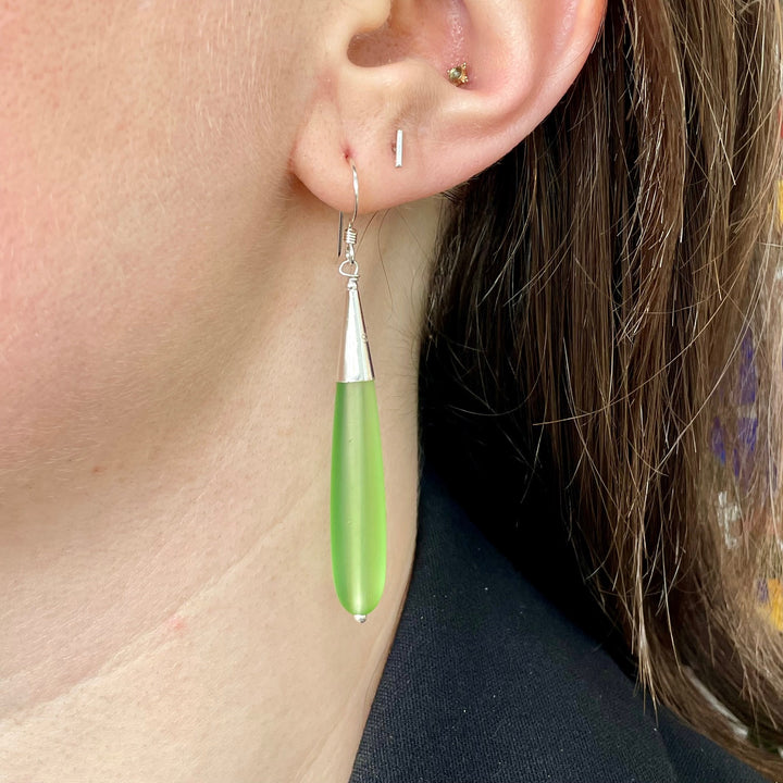 pale green sea glass drops