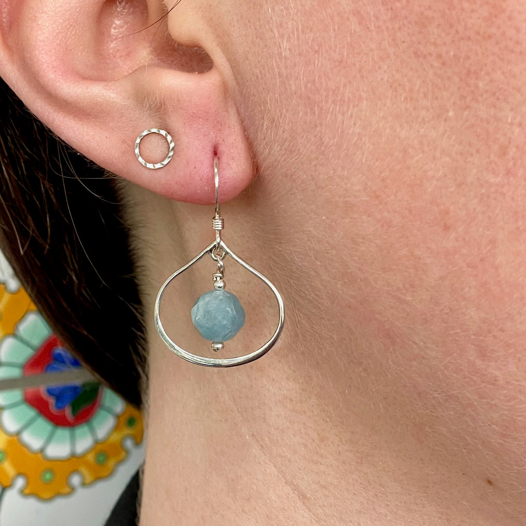 aquamarine earrings in sterling silver