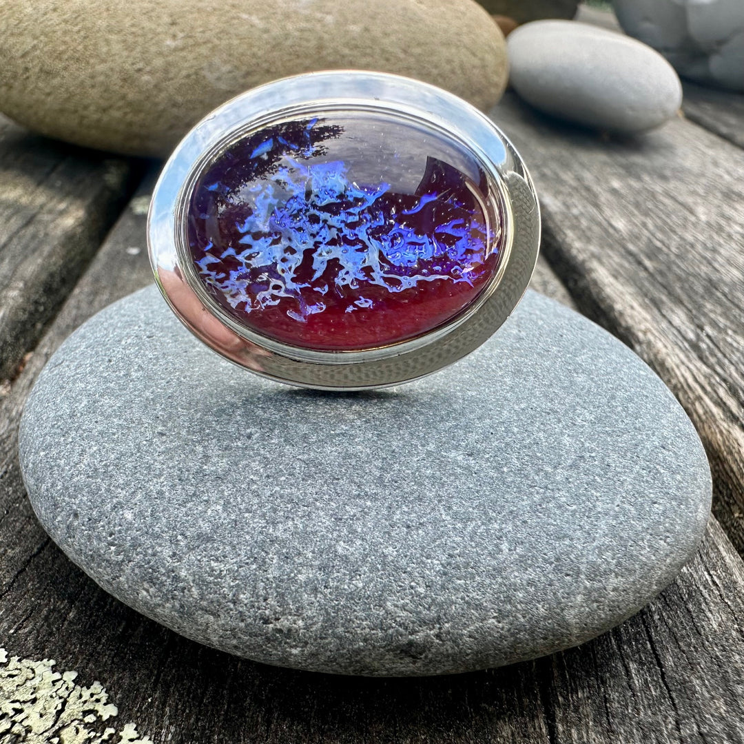 Vintage large oval dragons breath ring