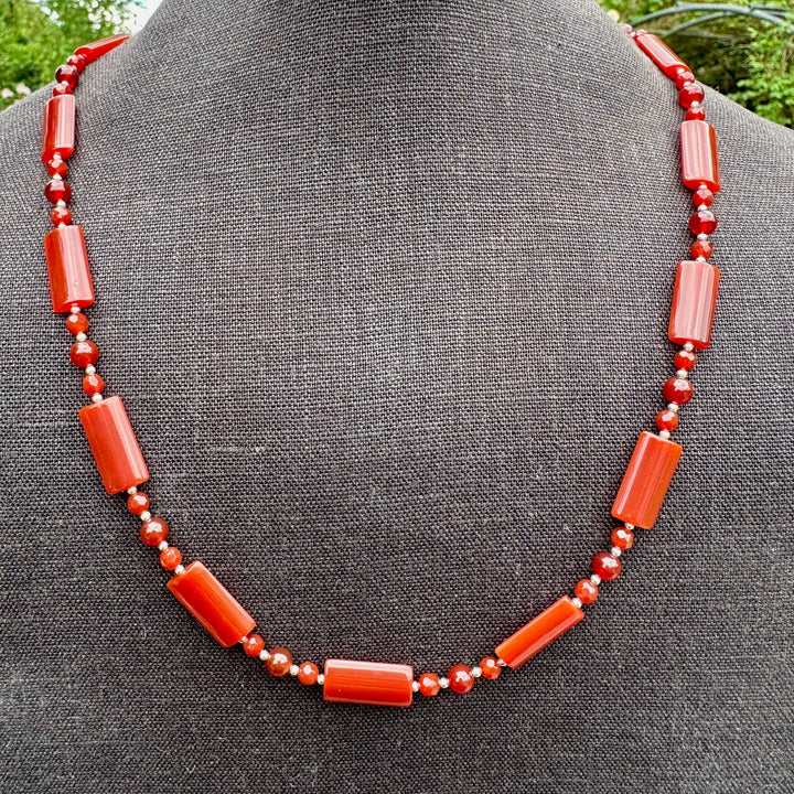 Carnelian & sterling necklace