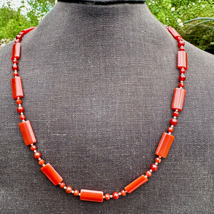 Carnelian & sterling necklace