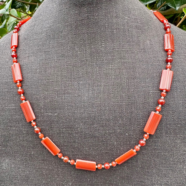 Carnelian & sterling necklace