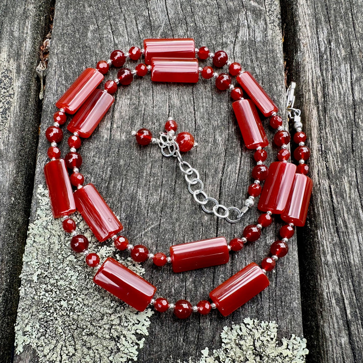 Carnelian & sterling necklace