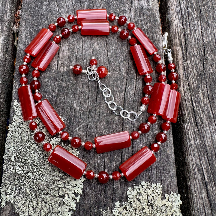Carnelian & sterling necklace