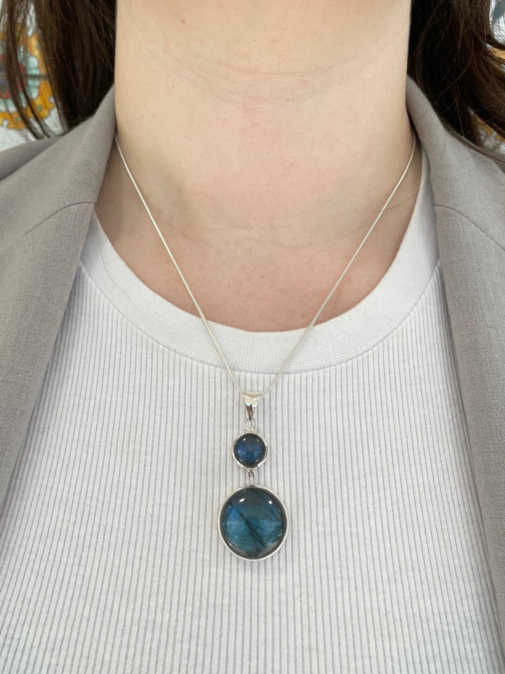2 Tier labradorite pendant