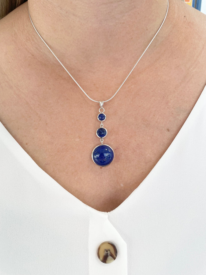 3 tier lapis lazuli pendant