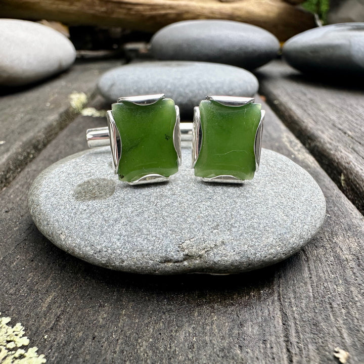 New Zealand greenstone cufflinks