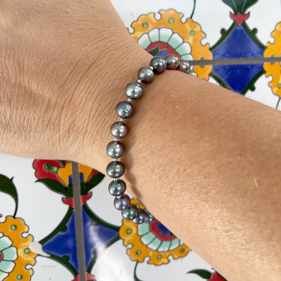 peacock freshwater pearl bracelet