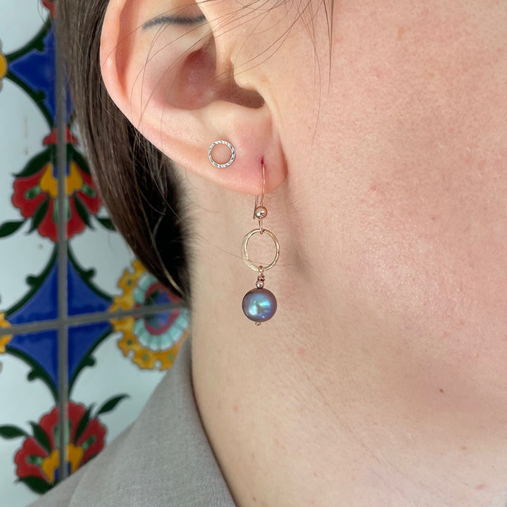 Peacock freshwater pearl earrings