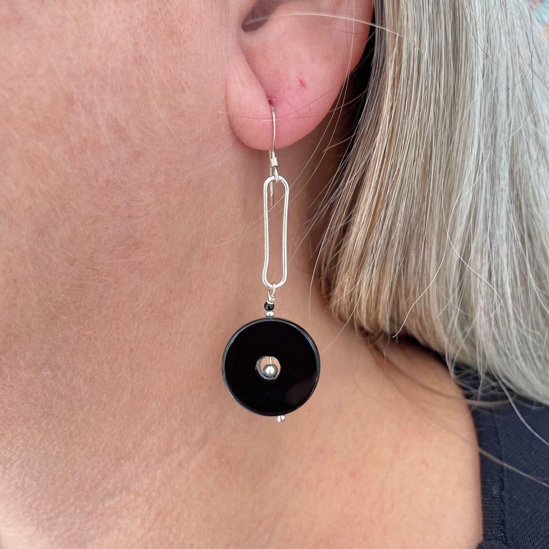Black onyx earrings