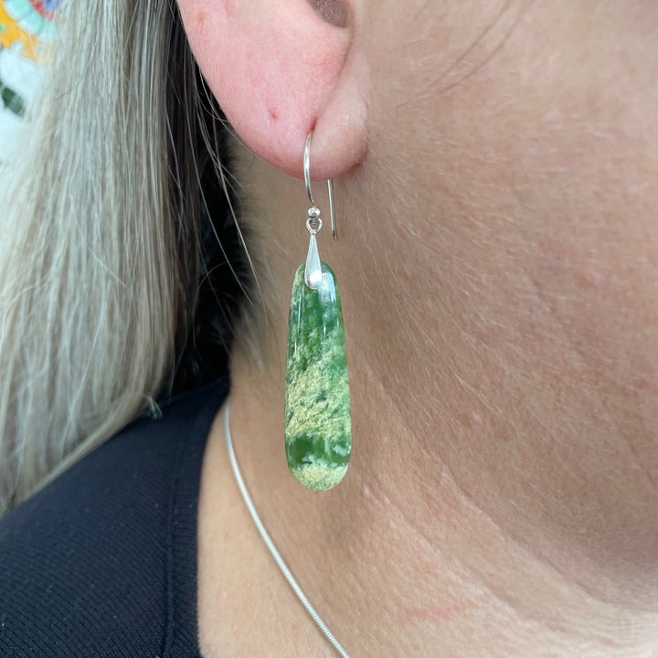 Small Marsden flower greenstone earrings