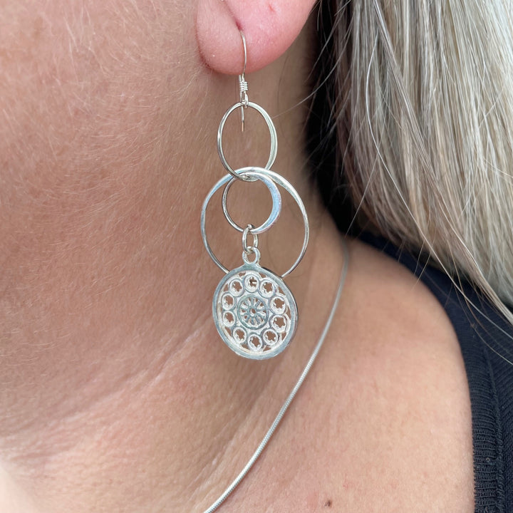 Rose window earrings