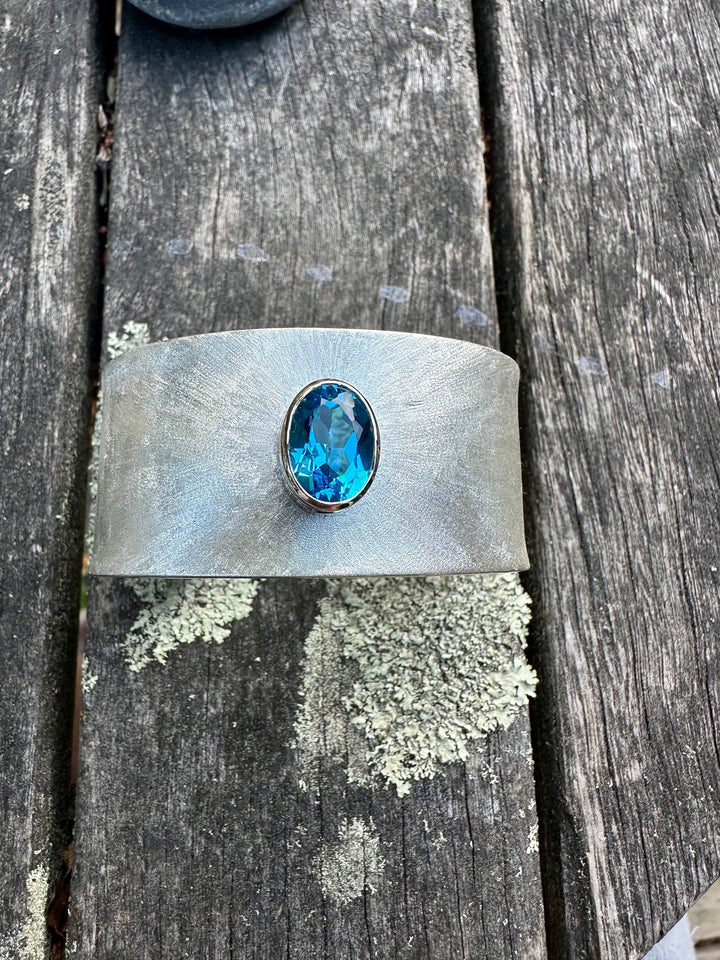 Swiss blue topaz cuff