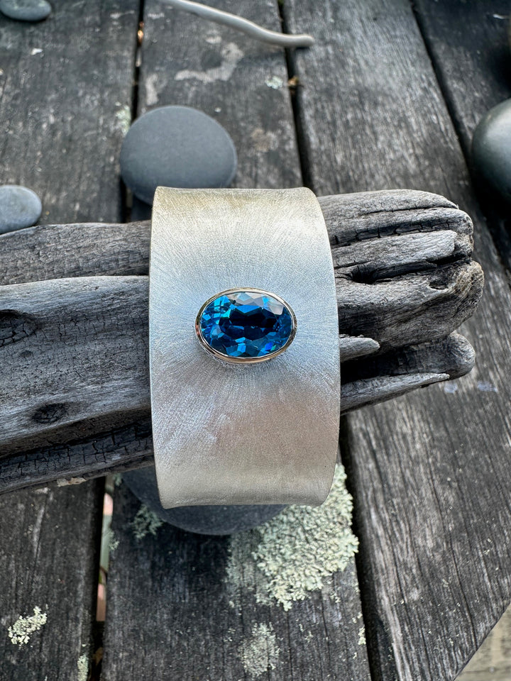 Swiss blue topaz cuff