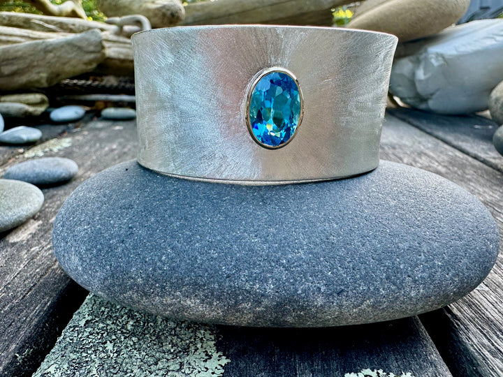 Swiss blue topaz cuff