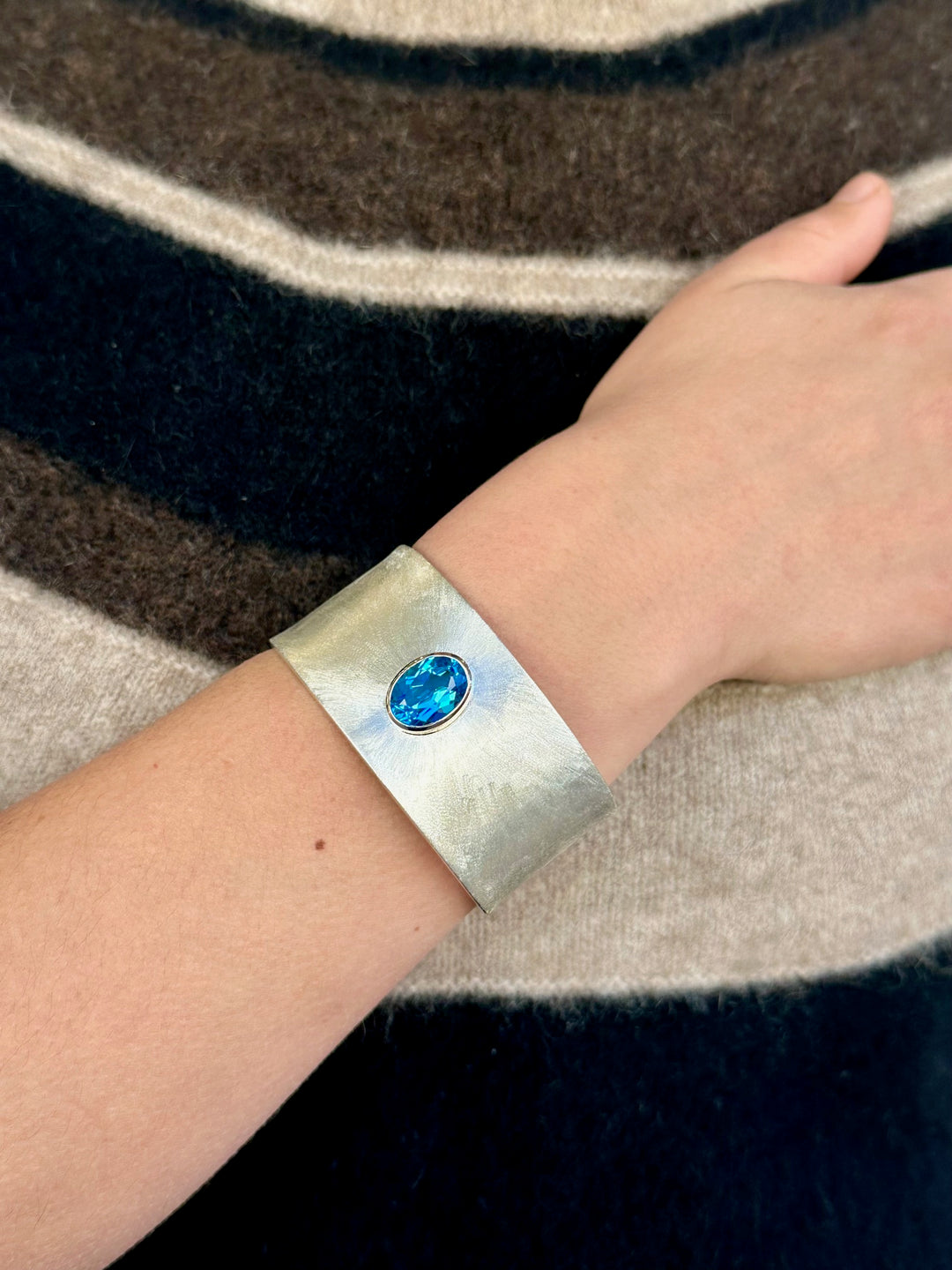 Swiss blue topaz cuff